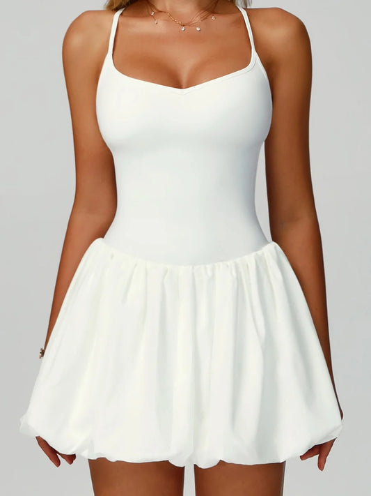 Cross-Back Peplum Tennis Skirt
