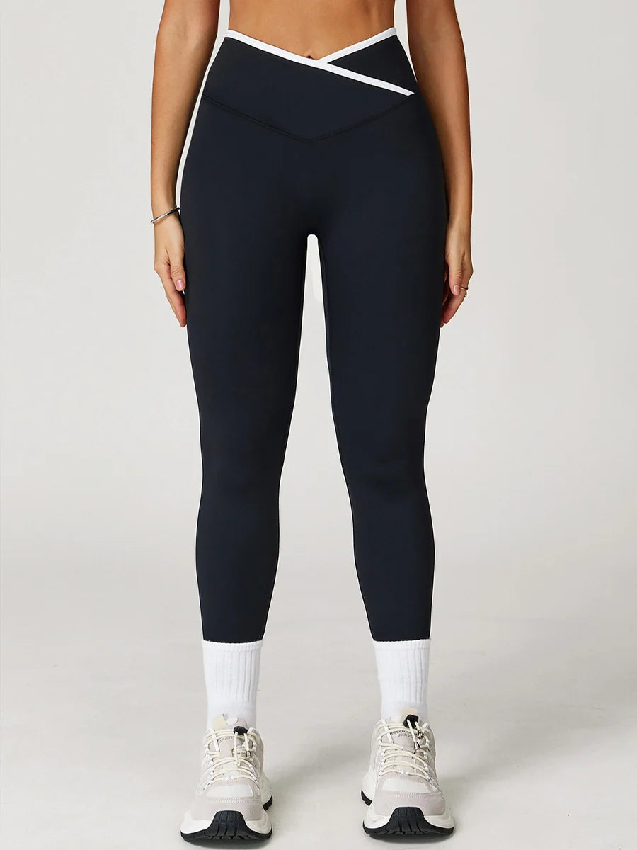 Pastel Colorblock Crossover Leggings