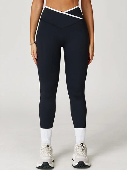 Pastel Colorblock Crossover Leggings