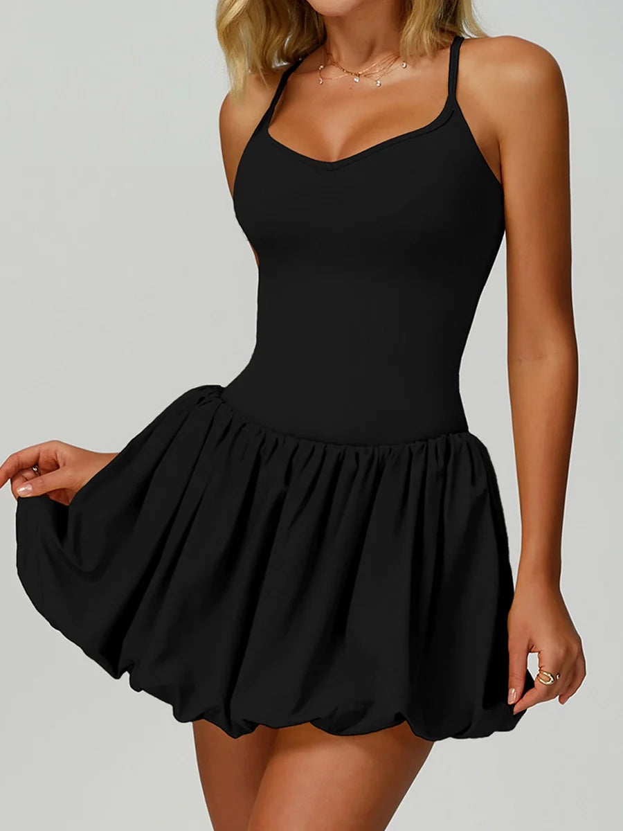 Cross-Back Peplum Tennis Skirt