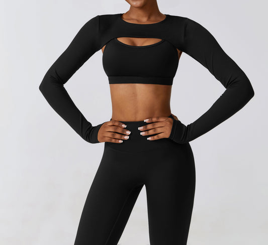 Three Piece Hot Set: Shrug, Bra and Leggings