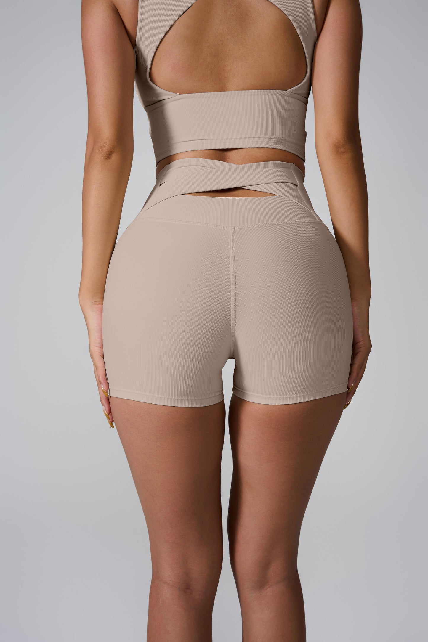 Cross-Back High-Waist Shorts