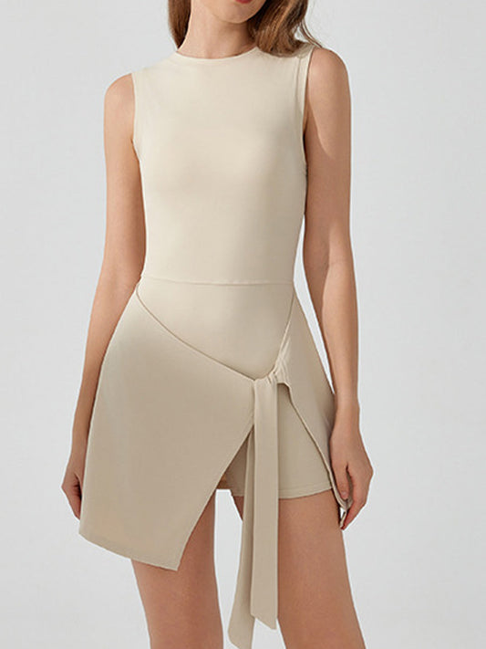 Layered Look Tie-Detail Dress