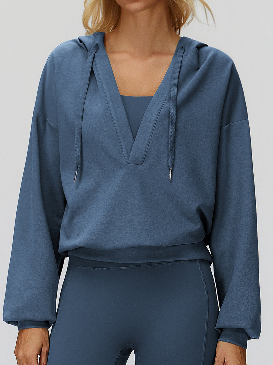 Oversized V-Neck Hoodie