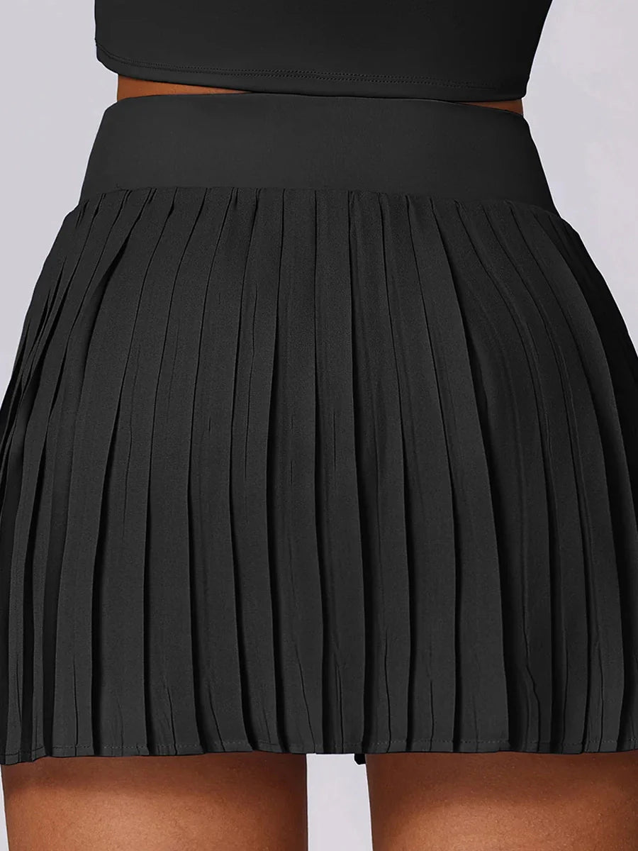 Asymmetrical Pleated Tennis Skirt