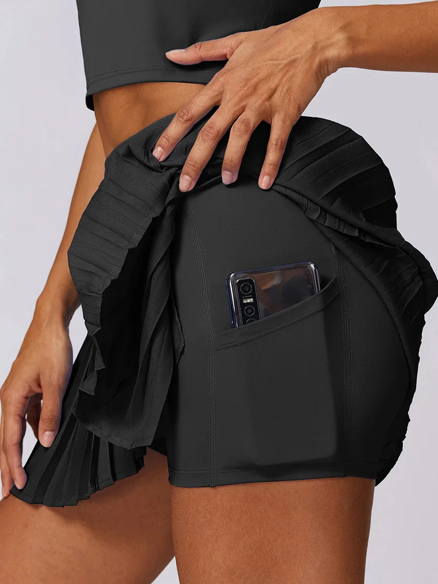 Asymmetrical Pleated Tennis Skirt
