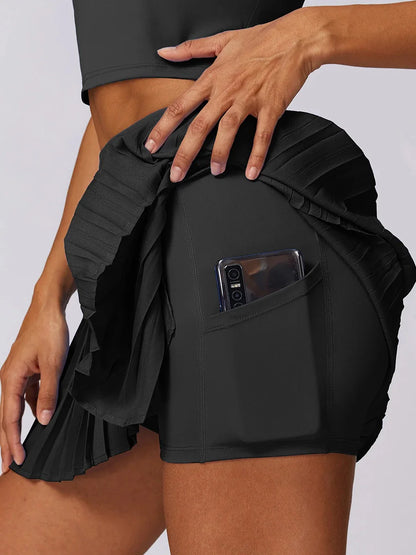 Asymmetrical Pleated Tennis Skirt