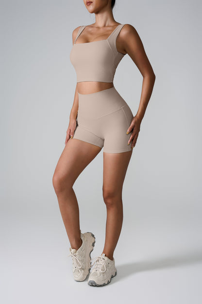 Cross-Back High-Waist Shorts