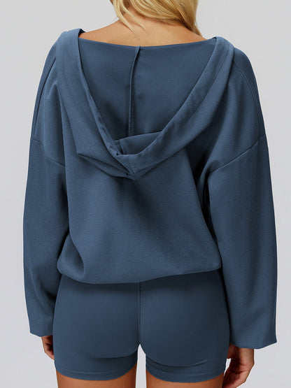 Oversized V-Neck Hoodie