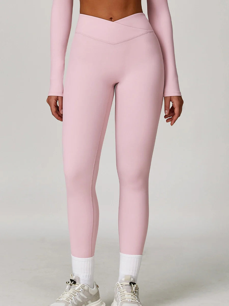 Power Petals Crossed High-Waist Leggings