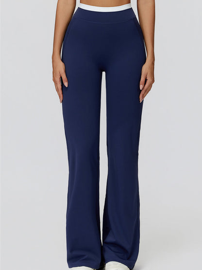 NakedFeel Contrast Ribbed Flare Pants