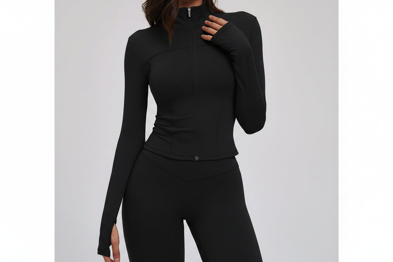 Brushed Stand-Collar Full-Zip Yoga Jacket