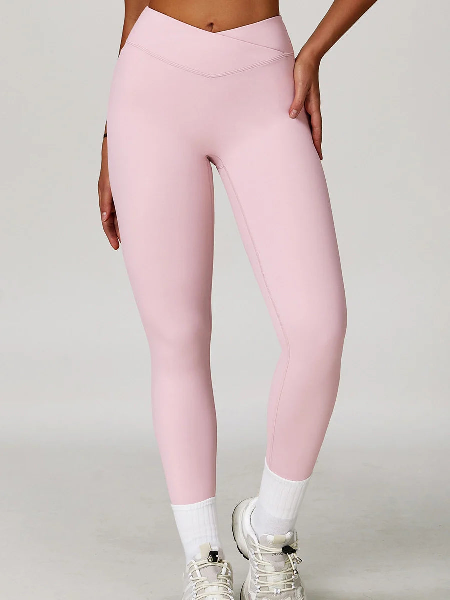 Power Petals Crossed High-Waist Leggings