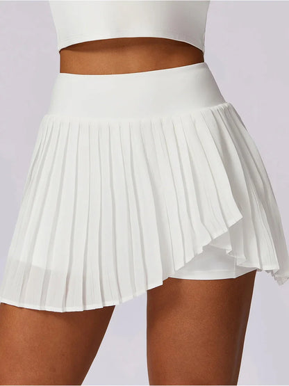 Asymmetrical Pleated Tennis Skirt