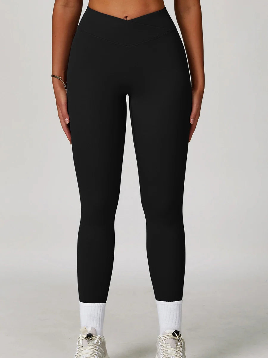 Power Petals Crossed High-Waist Leggings