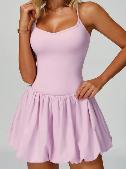 Cross-Back Peplum Tennis Skirt