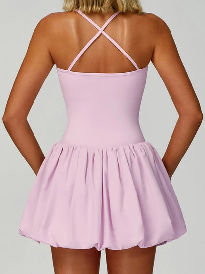 Cross-Back Peplum Tennis Skirt