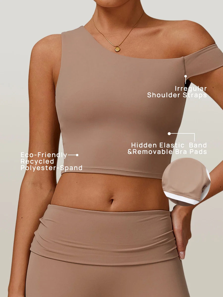 Eco-Recycled Asymmetrical Shoulder Athletic Tank