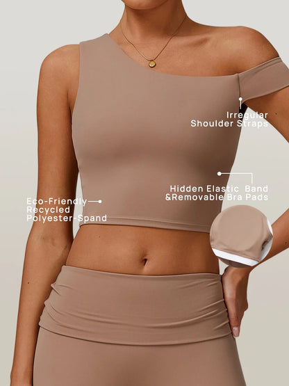 Eco-Recycled Asymmetrical Shoulder Athletic Tank