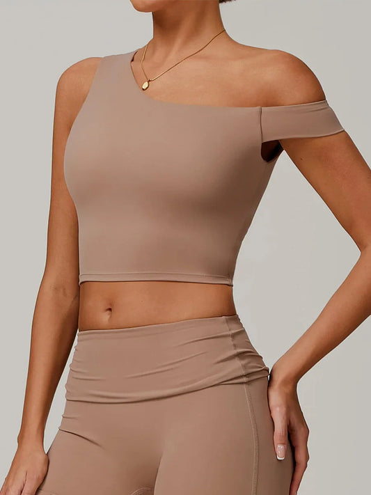 Eco-Recycled Asymmetrical Shoulder Athletic Tank