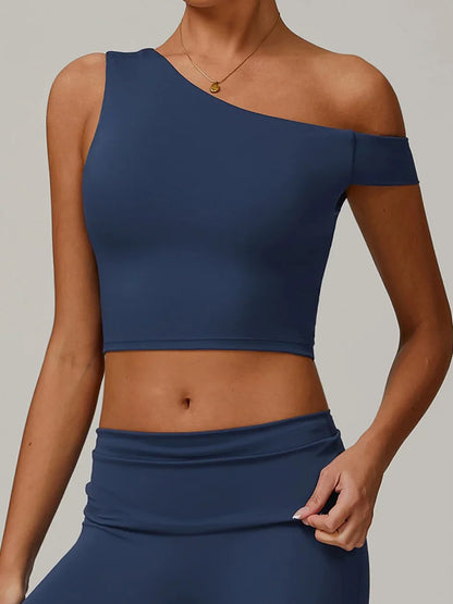 Eco-Recycled Asymmetrical Shoulder Athletic Tank