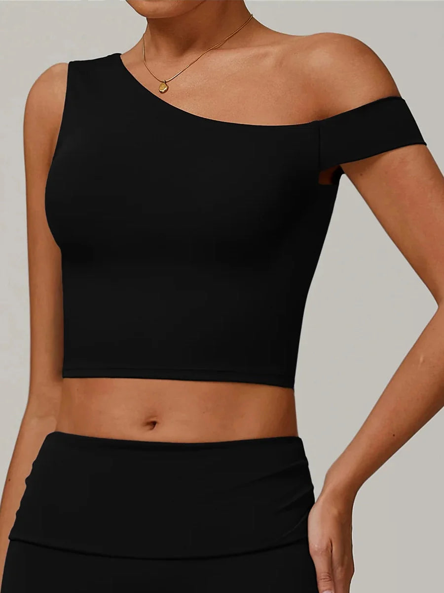 Eco-Recycled Asymmetrical Shoulder Athletic Tank