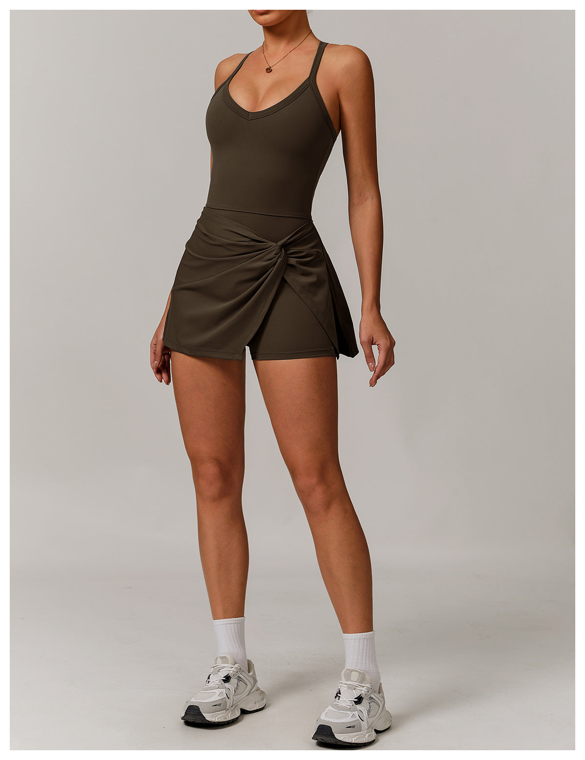 Draped Front Crossback Dress