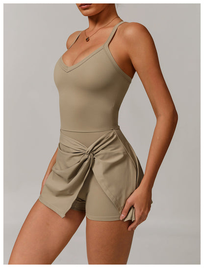Draped Front Crossback Dress