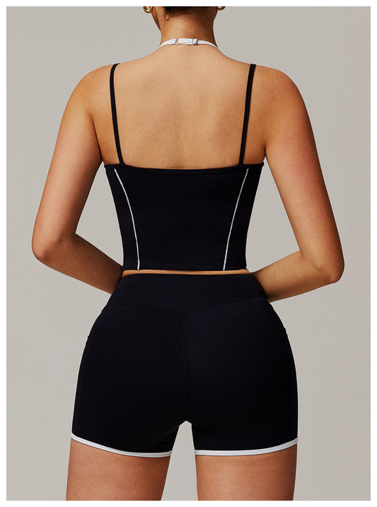 Halter Layered Backless Yoga Tank