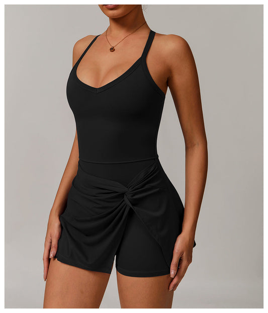 Draped Front Crossback Dress