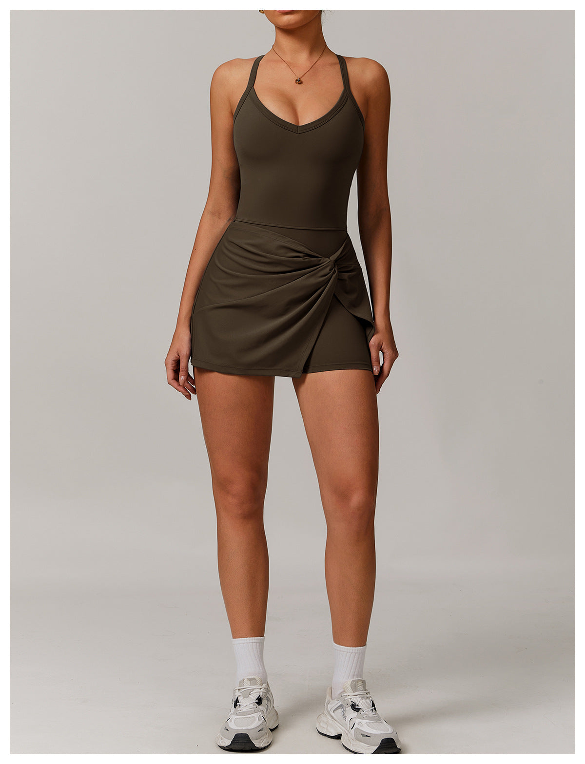 Draped Front Crossback Dress