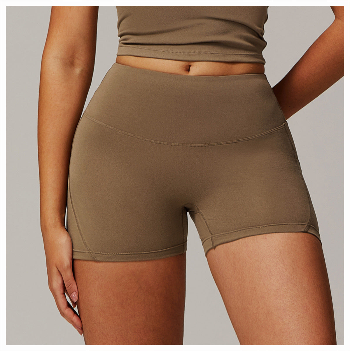 Brushed Foldover High-Waist Shorts