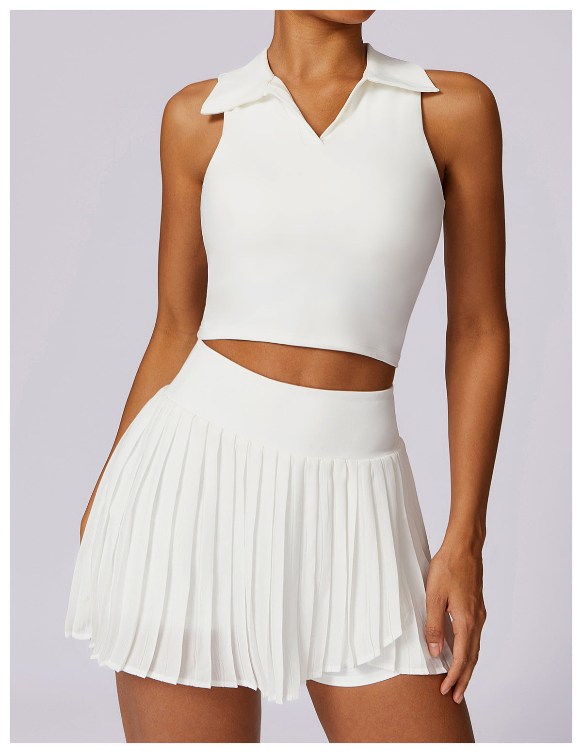Sleeveless Cropped Polo