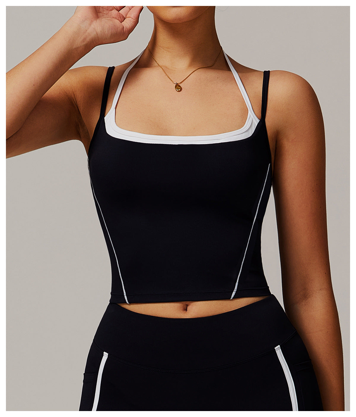 Halter Layered Backless Yoga Tank