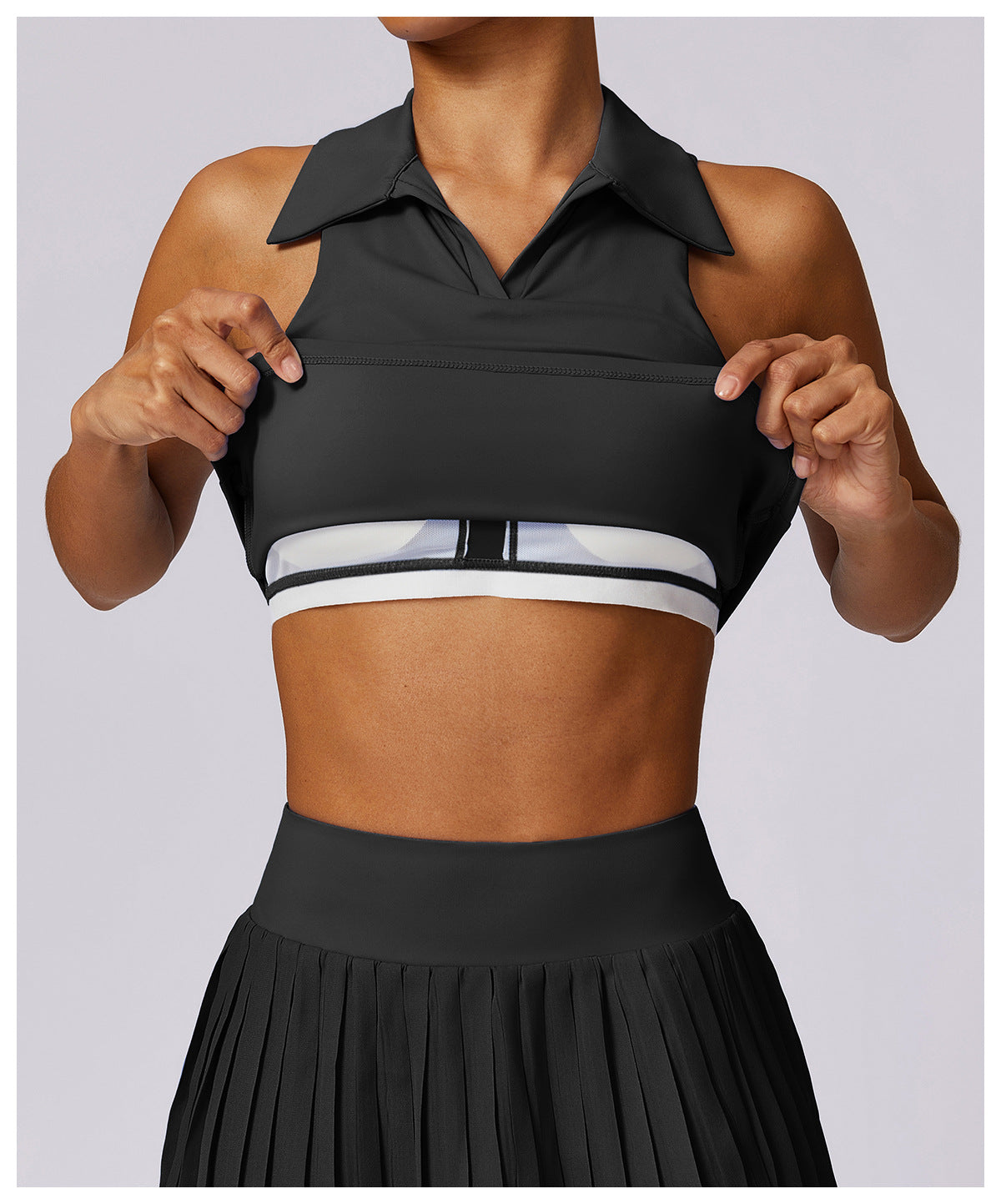 Sleeveless Cropped Polo