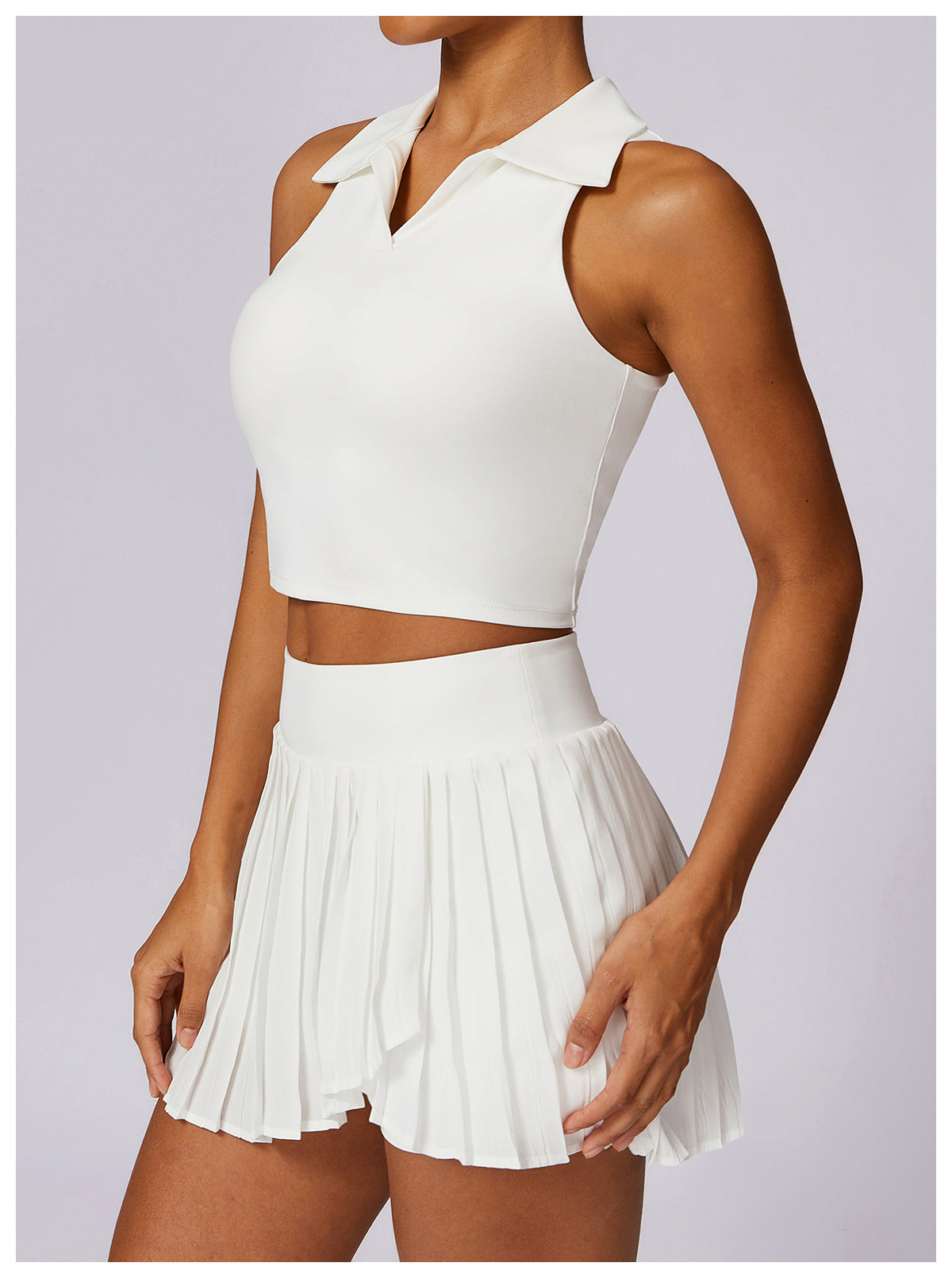Sleeveless Cropped Polo