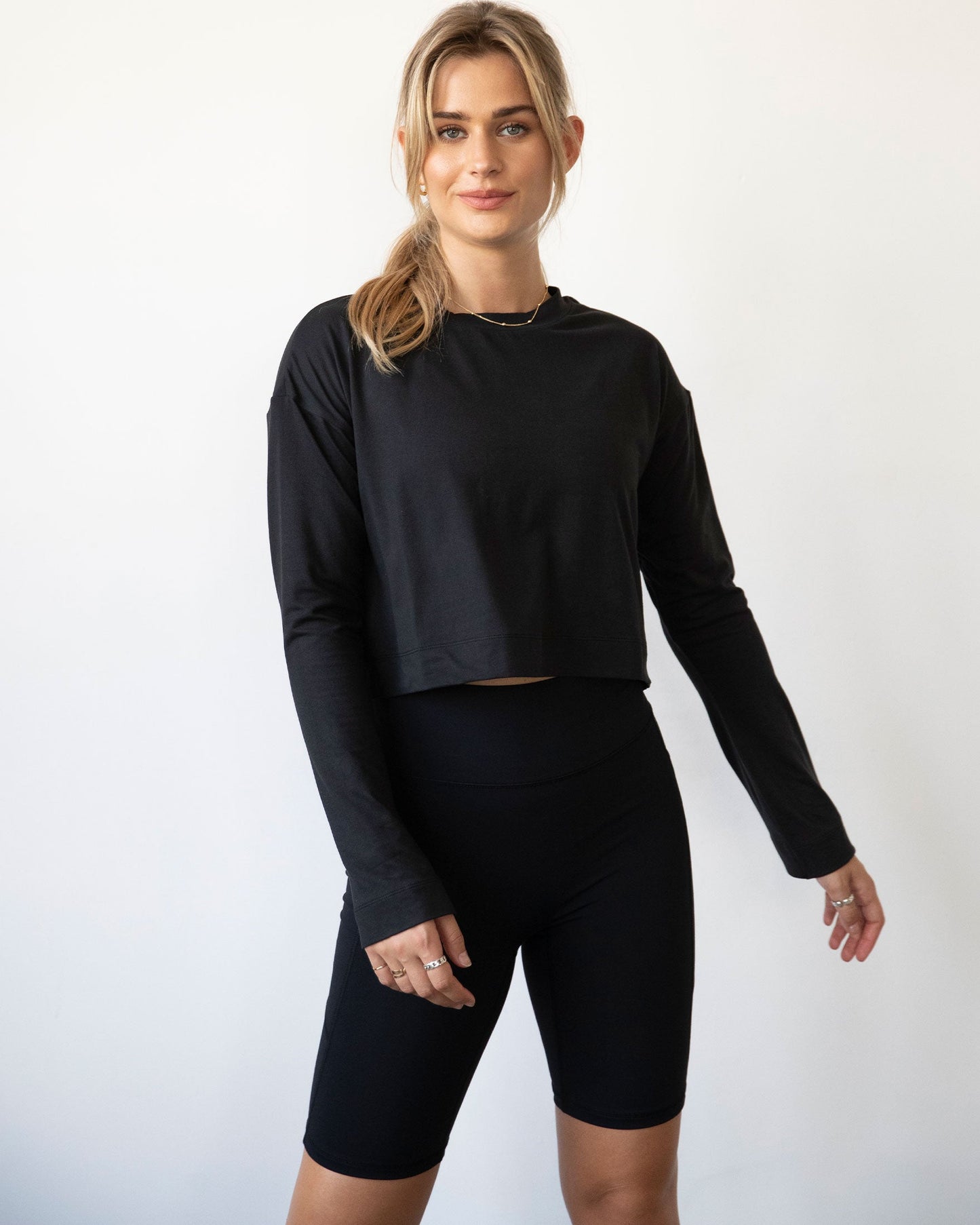 Go With The Flow Crop Long Sleeve-0