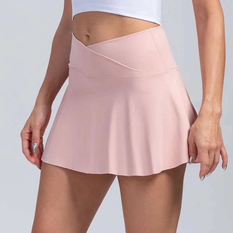 Crossover Pleated Tennis Skort