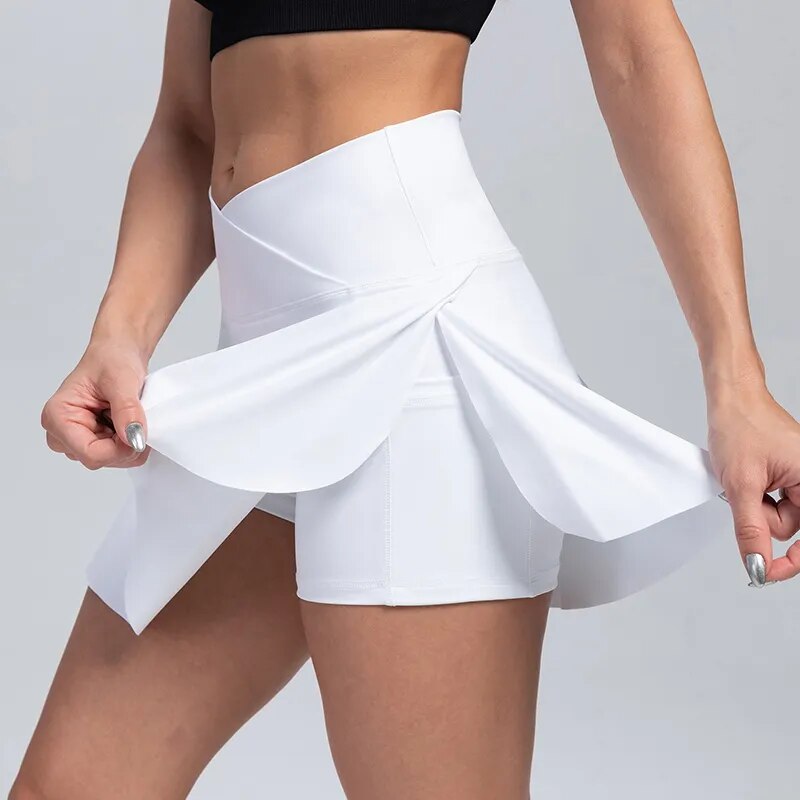 Crossover Pleated Tennis Skort