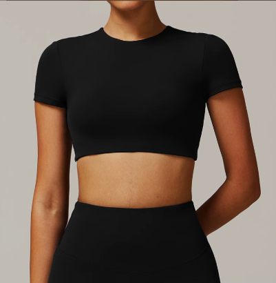 Hollow Back Quick-Dry Crew Neck Yoga Tee