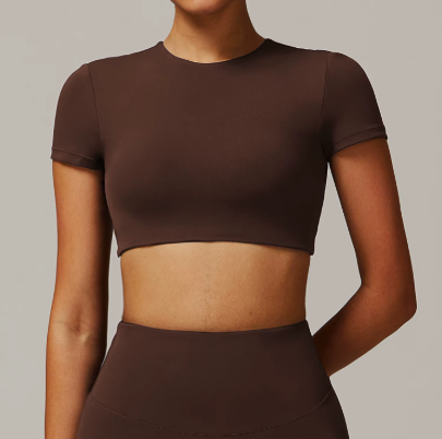 Hollow Back Quick-Dry Crew Neck Yoga Tee