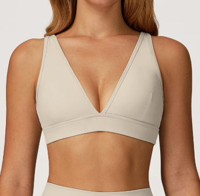 Sleek V-Neck Sports Bra